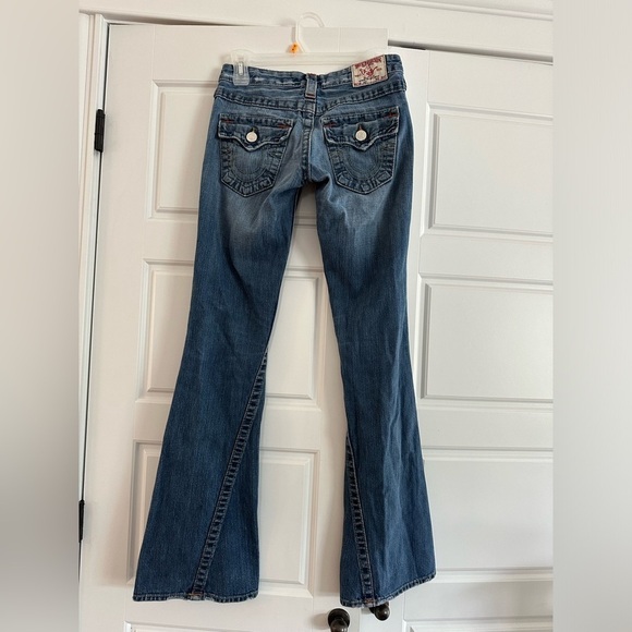 True Religion Denim - Y2K TRUE RELIGION Denim Women's Joey Jeans Flap Pocket Twist Flare Sz  25